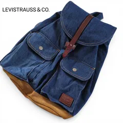Levi Strauss & Co.  リーバイス デニムリュック  ロゴボタン ポケット  牛革のサムネイル