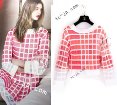 シャネル セーター トップス CHANEL ライトピンク ホワイト キルティング パールボタン カール・ラガーフェルド 超美品 34のサムネイル