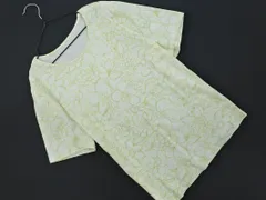 Leilian レリアン 大きいサイズ 花柄 ラインストーン Tシャツ size13プラス/黄緑ｘ薄緑 ■◆ レディースのサムネイル