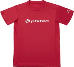 ファイテン Phiten RAKUシャツ 半袖 エンジ/ホワイト XO Tシャツ 半袖Tシャツ ショートスリーブ RAKUシャツ メタックス ロゴ入り 吸汗速乾 脇下メッシュ カラー豊富  JG578007 エンジ/ホワイトのサムネイル