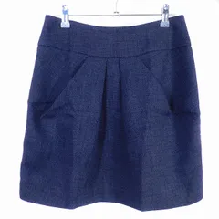 スピック＆スパン ノーブル Spick&Span Noble タイトスカート ミニ タック バックファスナー ミックスカラー 無地 40 紺 ネイビー ボトムス /T2のサムネイル