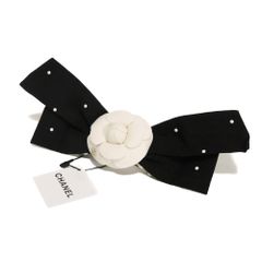 CHANEL シャネル カメリア リボン ヘア クリップ CCマーク フラワー