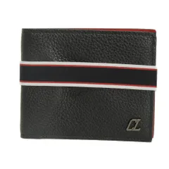 Christian Louboutin クリスチャンルブタン FAV シグネチャー バンド コンパクト ウォレット レッド 札入れ カードケース 未使用 CLロゴ メタル ブラック 二つ折り財布 1245162のサムネイル
