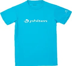 ファイテン Phiten RAKUシャツ 半袖 ターコイズ/ホワイト M Tシャツ 半袖Tシャツ ショートスリーブ RAKUシャツ メタックス ロゴ入り 吸汗速乾 脇下メッシュ  JG583004 ターコイズ/ホワイトのサムネイル