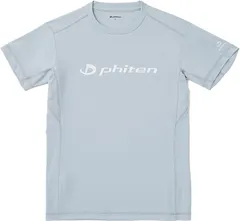 ファイテン Phiten RAKUシャツ 半袖 ライトグレー/ホワイト S Tシャツ 半袖Tシャツ ショートスリーブ RAKUシャツ メタックス ロゴ入り 吸汗速乾 脇下メッシュ  JG577003 ライトグレー/ホワイトのサムネイル