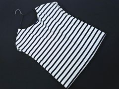 NATURAL BEAUTY BASIC ナチュラルビューティーベーシック ボーダー フレンチスリーブ カットソー sizeM/白x紺 ■◆ レディースのサムネイル