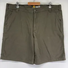 古着 カーハート Carhartt ダック パンツ ワーク ワンポイントロゴ ジップ ペインター ハーフパンツ w42  ブラウン系 メンズのサムネイル