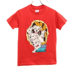 Hanes ヘインズ 90s USA製 オールド 101匹わんちゃん 半袖 Tシャツ M レッド Disney ディズニー キッズ 古着のサムネイル