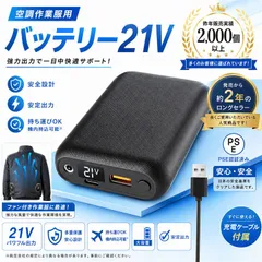 CYCYHEAT 空調作業服 バッテリー 20000mAh 大容量 4段階風速調節 LEDディスプレイ搭載 Type-C急速充電 小型 軽量 ファン付きベスト 空調作業服用バッテリー 停電対策 (21V ファン バッテリー 20000mAh)のサムネイル