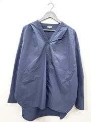 ENFOLD エンフォルド タイプライター Vネックブラウス 長袖 シャツ size38/M相当/紺  ■■レディースのサムネイル