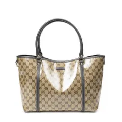 [中古] GUCCI グッチジョイライン トートバッグ茶色クリスタルPVCキャンバスA