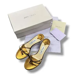 未使用品 Jimmy Choo NIMBUS Metallic Nappa Sandal ニンバスメタリックナッパサンダル ミュール  ジミーチュウ ブロンズ 37 2372G0のサムネイル