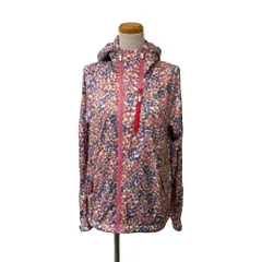 デサント DESCENTE ジャケット ウインドブレーカー 花柄 総柄 フード付き ジップアップ O 桃 ピンク 紫 パープル /MZ ■ECF006のサムネイル