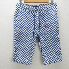 g■ビーチサウンド/Beach Sound ハーフパンツ/ブロックチェック【L】青白/men's/48【中古】■のサムネイル