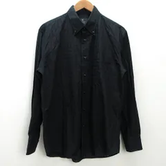 g■ランバン/LANVIN 長袖BDシャツ/コットン【L】黒/men's/39【中古】■のサムネイル