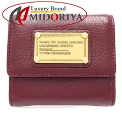 【中古】MARC BY MARC JACOBS マークバイマークジェイコブス 二つ折り財布 Wホックコンパクトウォレット レザー ボルドー レディース /182205のサムネイル