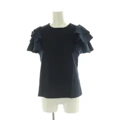マーリエパーエフデ Maglie par ef-de カットソー 7 紺 ネイビー フリルスリーブ 半袖 無地 /AG ■OSのサムネイル