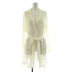 ランバン LANVIN COLLECTION ニットジャケット 麻 リネン ベルト付き 38 白 ホワイト 2832851 /KU ■ECD001のサムネイル