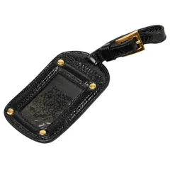 プラダ ネームタグ ラゲッジタグ チャーム ブラック エナメル レディース PRADA【1-0280973】のサムネイル
