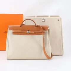 美品 エルメス □D 刻印 エールバッグ MM レザー トワルアッシュ 2WAY ショルダーバッグ ビジネス トート A4 メンズ REE EA42-5【中古】のサムネイル