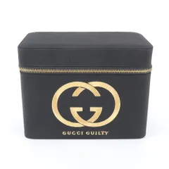極美品 グッチ GUCCI GUILTY ロゴ 刺繍 バニティ バッグ 化粧ポーチ ブラック 黒 ブランド レディース WRM EH19-3【中古】のサムネイル