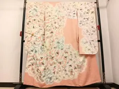 平和屋着物●希少　人間国宝・羽田登喜男　振袖　枝桜　たたき染め　正絹　逸品　AABK5223phのサムネイル