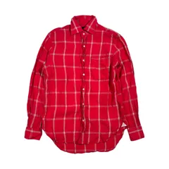 リネン100% Harriss PARIS ハリス SOLBIATI チェック 長袖 シャツ 38 /レッド系 メンズのサムネイル