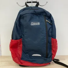 美品 Coleman コールマン リュックサック/バックパック ネイビー×レッド メッシュポケット 反射材 鞄[OG00219]のサムネイル