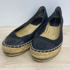 トリーバーチ TORY BURCH エスパドリーユ フラットシューズ スリッポン ロゴ刺繍 ネイビー/紺 レディース[OB04362]