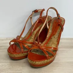 MARC BY MARC JACOBS エナメル ウエッジソール サンダル オレンジ系 コルク調 レディース マークバイマークジェイコブス[OB04367]のサムネイル