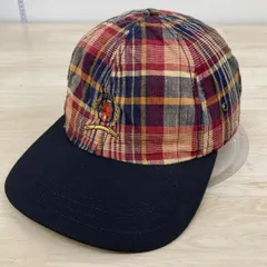 TOMMY HILFIGER/トミーヒルフィガー チェック柄 キャップ ネイビー/レッド系 刺繍ロゴ 帽子[OP00233]のサムネイル