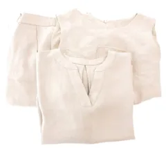 ステュディオス STUDIOUS 20SS 3点セット シャツ ブラウス パンツ F 半袖 センタープレス ベージュ /AEのサムネイル