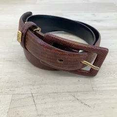 LANCEL/ランセル ベルト ブラウン系 リザード型押し ゴールド金具 ロゴプレート付 ファッション小物[ON01542]のサムネイル