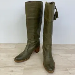 美品 BARCLAY/バークレー ロングブーツ 23.5cm カーキ系 タッセル 04-2654 日本製 レディース 靴[OM03576]のサムネイル