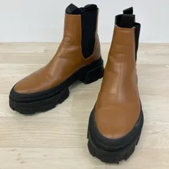 ZABA/ザラ サイドゴアブーツ EU38(24.5cm相当) ブラウン/茶色 厚底 トラックソール 2154/810/100[OM03578]のサムネイル