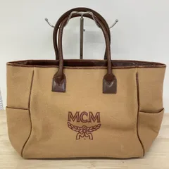 MCM トートバッグ/ショルダーバッグ ベージュ キャンバス/レザー ロゴプリント 大容量 レディース/メンズ[OG00195]のサムネイル