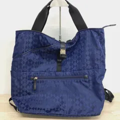 美品 Kanana project カナプロ トートバッグ/リュックサック 2WAY ネイビー系 ダイヤ柄 カナプロジェクト レディース[OA05361]のサムネイル