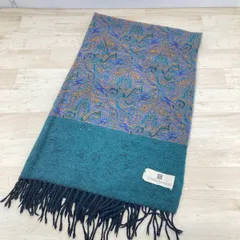美品 PIERRE BALMAIN ピエールバルマン ストール/マフラー ペイズリー柄 グリーン系 フリンジ付き[ON01493]のサムネイル