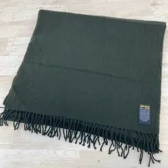 美品 Johnstons OF ELGIN カシミヤ混 ウール マフラー ストール ダークグリーン CA09735 ジョンストンズ[ON01500]のサムネイル