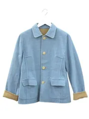 アクアスキュータム AQUASCUTUM リバーシブル ジャケット ダブルフェイス 7 ウール ブルー ベージュ 上着 アウターのサムネイル