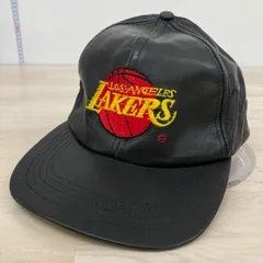 NBA ロサンゼルス・レイカーズ レザーキャップ ブラック LOS ANGELES LAKERS 帽子/ベースボールキャップ 刺繍[OP00160]のサムネイル