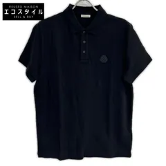 MONCLER　モンクレール　19年製 ブラック MAGLIA POLO MANICA CORTA  ラバーワッペン半袖ポロシャツ　Mのサムネイル