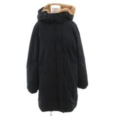 ユナイテッドアローズ A DAY IN THE LIFE UNITED ARROWS 18AW ダウンコート ボア フード ひざ丈 40 紺 ネイビー /FF ■MET2のサムネイル