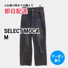 SELECT MOCA セレクトモカ デニムパンツ M ブラック フルレングス 無地 スタンダード ストレート レギュラー レディースのサムネイル