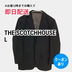 THE SCOTCHHOUSE ザスコッチハウス テーラードジャケット L ブラック 無地 ミドル丈 フードなし シングル メンズのサムネイル