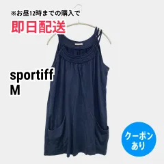sportiff ワンピース M ネイビー コットン 無地 袖なし ひざ丈 フレア レディースのサムネイル