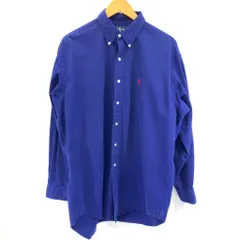 90s Ralph Lauren ラルフローレン コットン カラー 長袖 シャツ RN41381 刺繍 L ブルー 青 古着 VINTAGE ヴィンテージ メンズ _201のサムネイル
