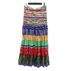 ミッソーニ MISSONI ロングスカート プリーツ 総柄 42 マルチカラー イタリア製のサムネイル