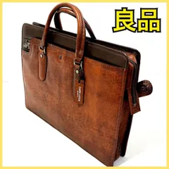 HARDY AMIES LONDON ビジネスバッグ MARUEM マルエム松崎 アンティーク調 レザー ビンテージ メンズ ブラウン ハーディエイミス ハンドバッグ 天ファスナー型 三方開きのサムネイル