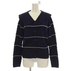 チェスティ Chesty 23C カーディガン F 紺色 ネイビー セーラーカラー スカラップボーダー 長袖 102 /LPのサムネイル